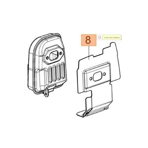 Oleo-Mac Sparta 381 - 441 kipufog&oacute; lemezt&ouml;m&iacute;t&eacute;s